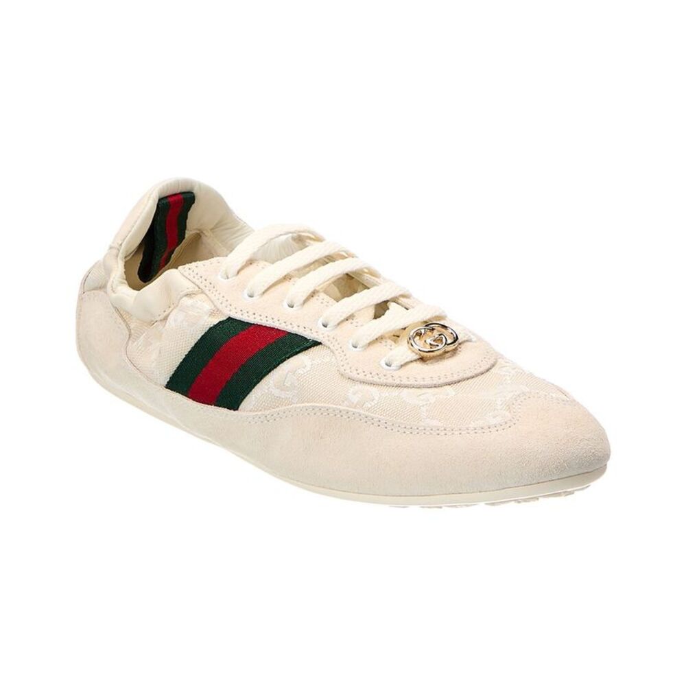 Gucci Gg Trainer Canvas & Leather Sneaker, White